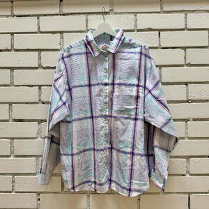 Picket and Post Grid Check Pliad Button Front Shirt